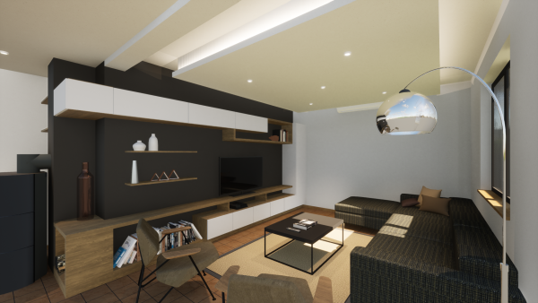 Réhabilitation d’un séjour avec choix du mobilier