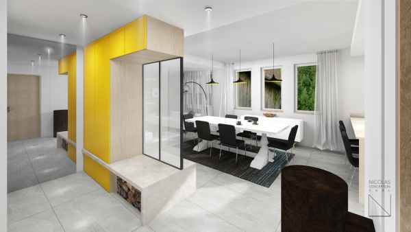 Séjour et salle de bain D